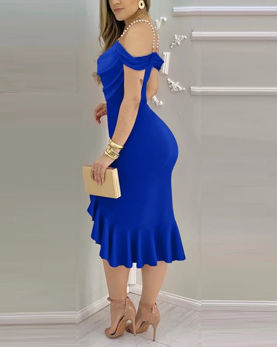 Victoria'S Vogue Women's Dress Sexy Solid Sexy Off Shoulder Ruffle Hem Slit Formal Dress Midi Dresses Cocktail Dress Wedding Guest Dress Victoria'S Vogue Women's Dress Sexy Solid Sexy Off Shoulder Ruffle Hem Slit Formal Dress Midi Dresses Cocktail Dress Wedding Guest Dress