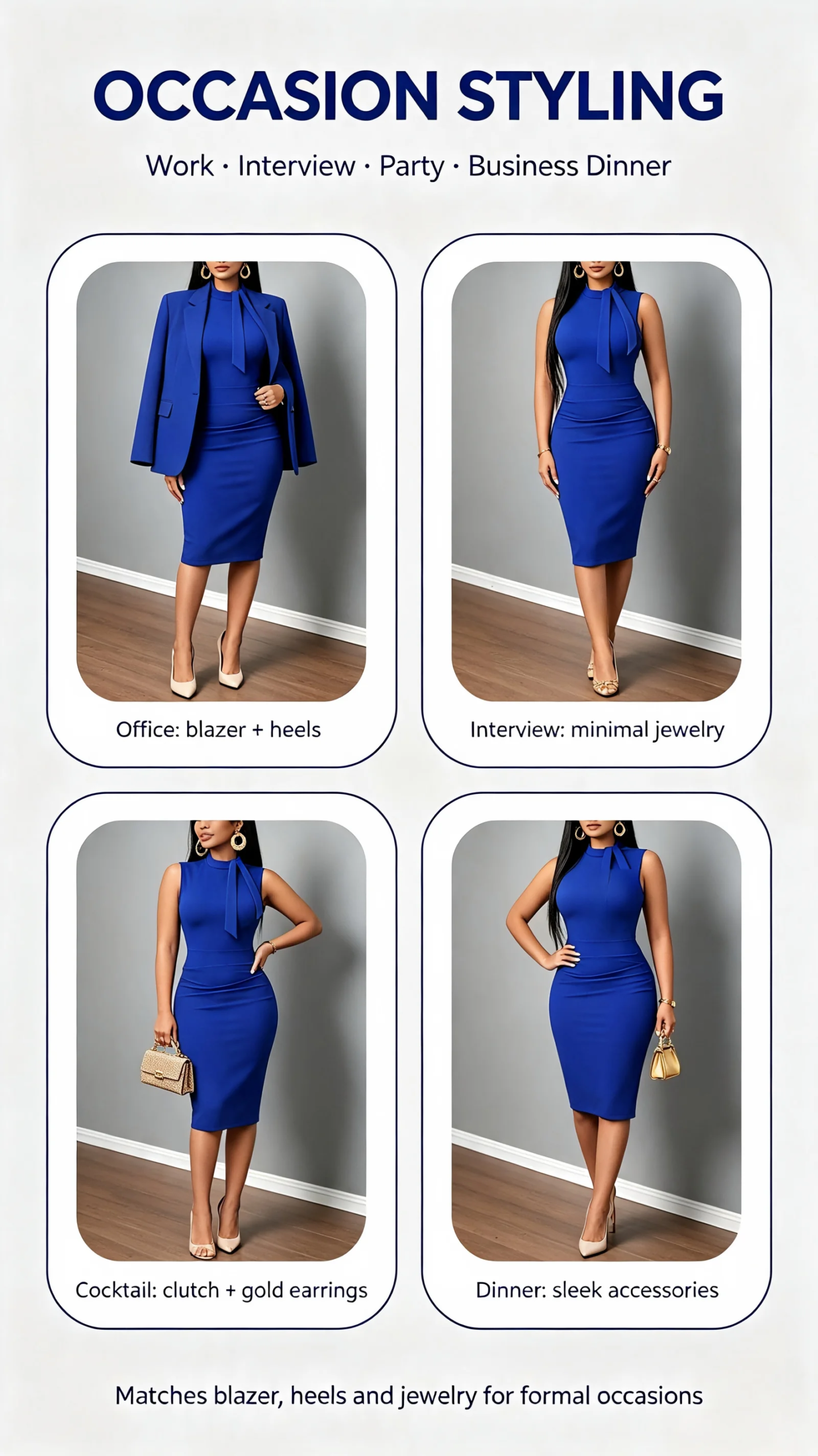 Victpria'S Vogue Women Elegant Sleeveless Bodycon Midi Dress Stand Collar Neck Tie Ruched Waist Sheath Pencil Dress Office Business Cocktail Party Formal Dresses