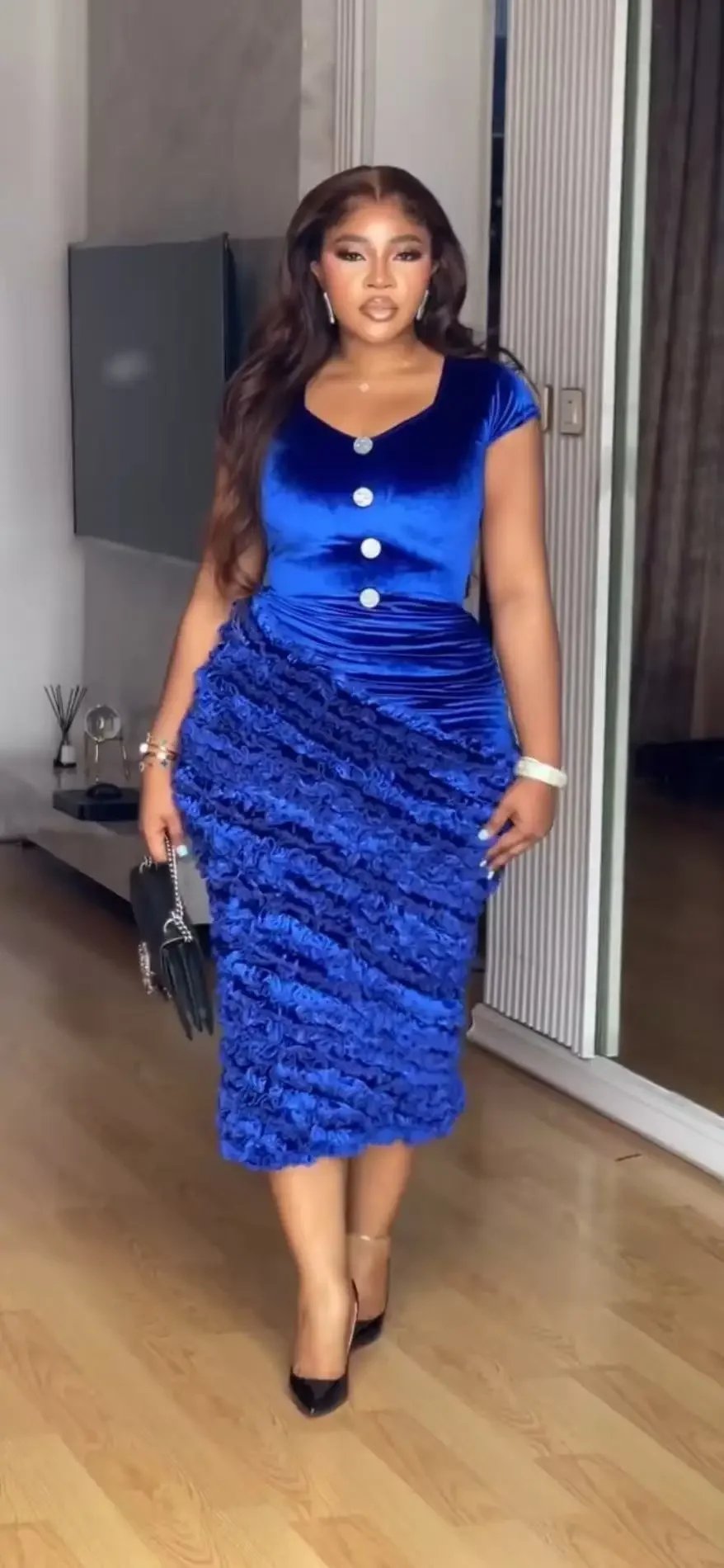 Victoria's Vogue African Dresses for Women Elegant Spring Summer Short Sleeve Dashiki Midi Dress Ladies Traditional African Clothing Ankara Dress