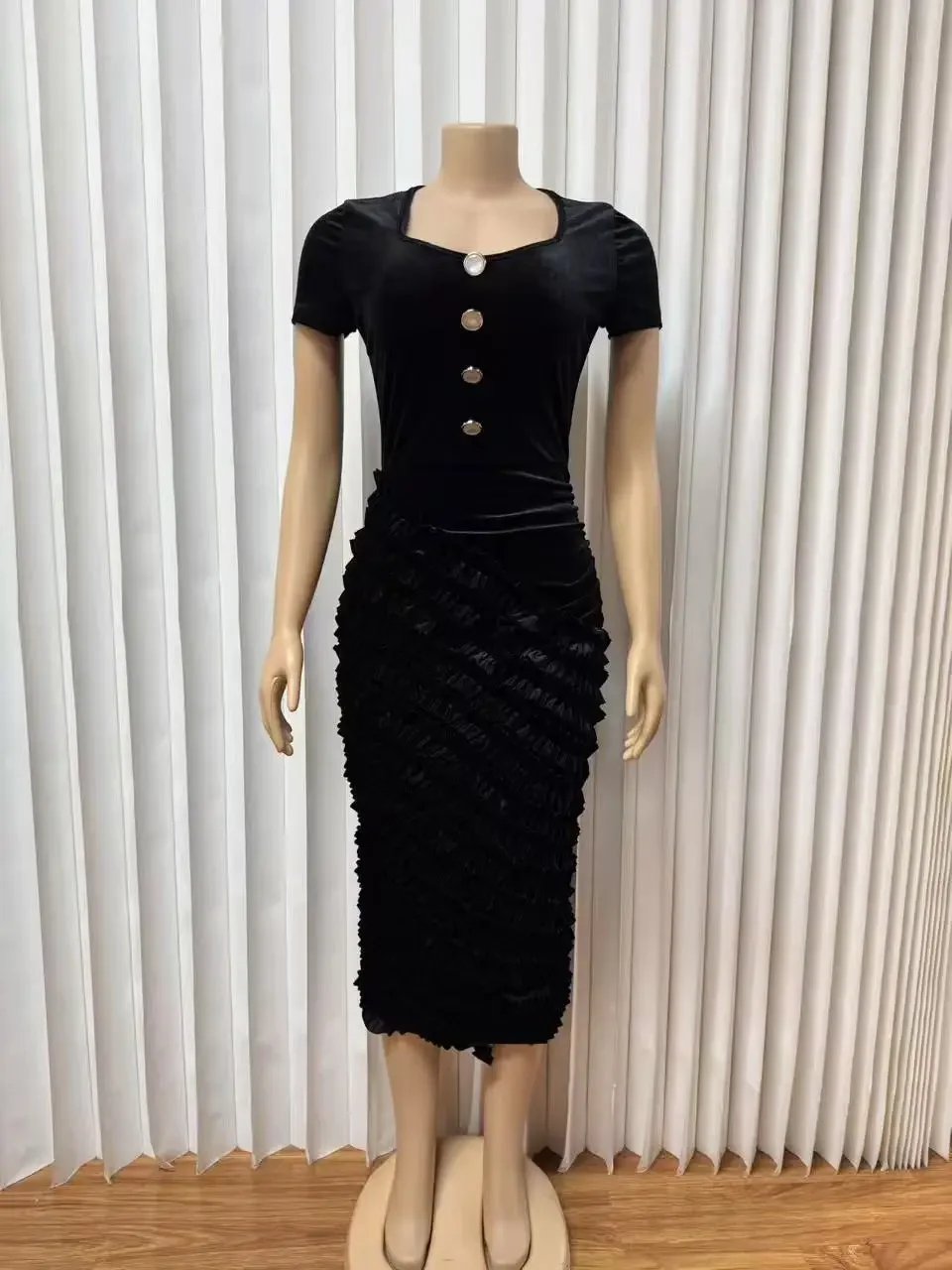 Victoria's Vogue African Dresses for Women Elegant Spring Summer Short Sleeve Dashiki Midi Dress Ladies Traditional African Clothing Ankara Dress
