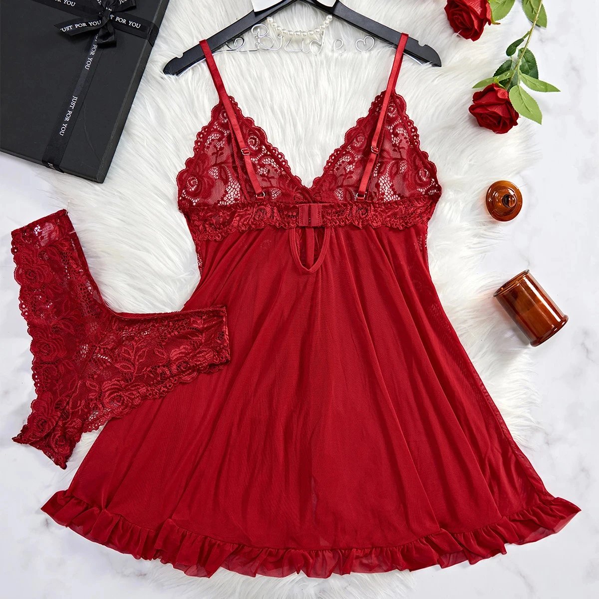 Victoria's Vogue 2 Pcs Set Lace Nightgown Women Exquisite Homewear New Green Nighttime Pajamas Transparent Split Nightdress V-Neck Bra Panty Sets Victoria's Vogue 2 Pcs Set Lace Nightgown Women Exquisite Homewear New Green Nighttime Pajamas Transparent Split Nightdress V-Neck Bra Panty Sets