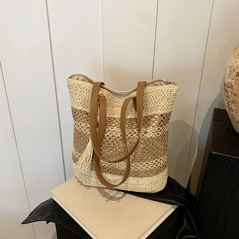 Victoria's Vogue Summer Straw Bags for Women High Quality Rattan Shoulder Bag Travel Handmade Woven Beach Handbags Female Large Capacity Totes Victoria's Vogue Summer Straw Bags for Women High Quality Rattan Shoulder Bag Travel Handmade Woven Beach Handbags Female Large Capacity Totes