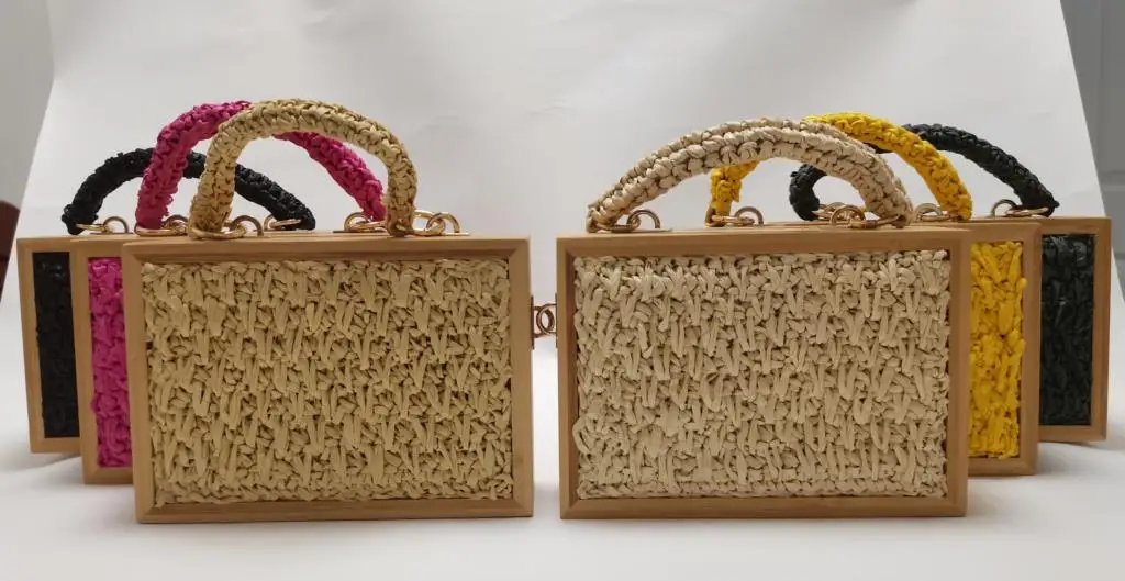 Victoria's Vogue 2023 Summer Beach Bamboo Tassel Straw Woven Bag Cross-body Single Shoulder Beach Handag Rattan Rope Square Chain Strap Box Victoria's Vogue 2023 Summer Beach Bamboo Tassel Straw Woven Bag Cross-body Single Shoulder Beach Handag Rattan Rope Square Chain Strap Box