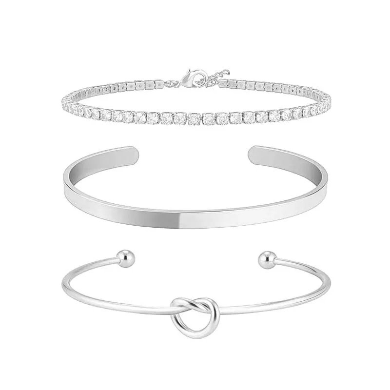 Victoria's Vogue 3pcs Stainless Steel Gold Plated Bracelets for Women Adjustable Jewelry Gifts Luxury Zircon Chain Bangles Jewelry Accessories Victoria's Vogue 3pcs Stainless Steel Gold Plated Bracelets for Women Adjustable Jewelry Gifts Luxury Zircon Chain Bangles Jewelry Accessories
