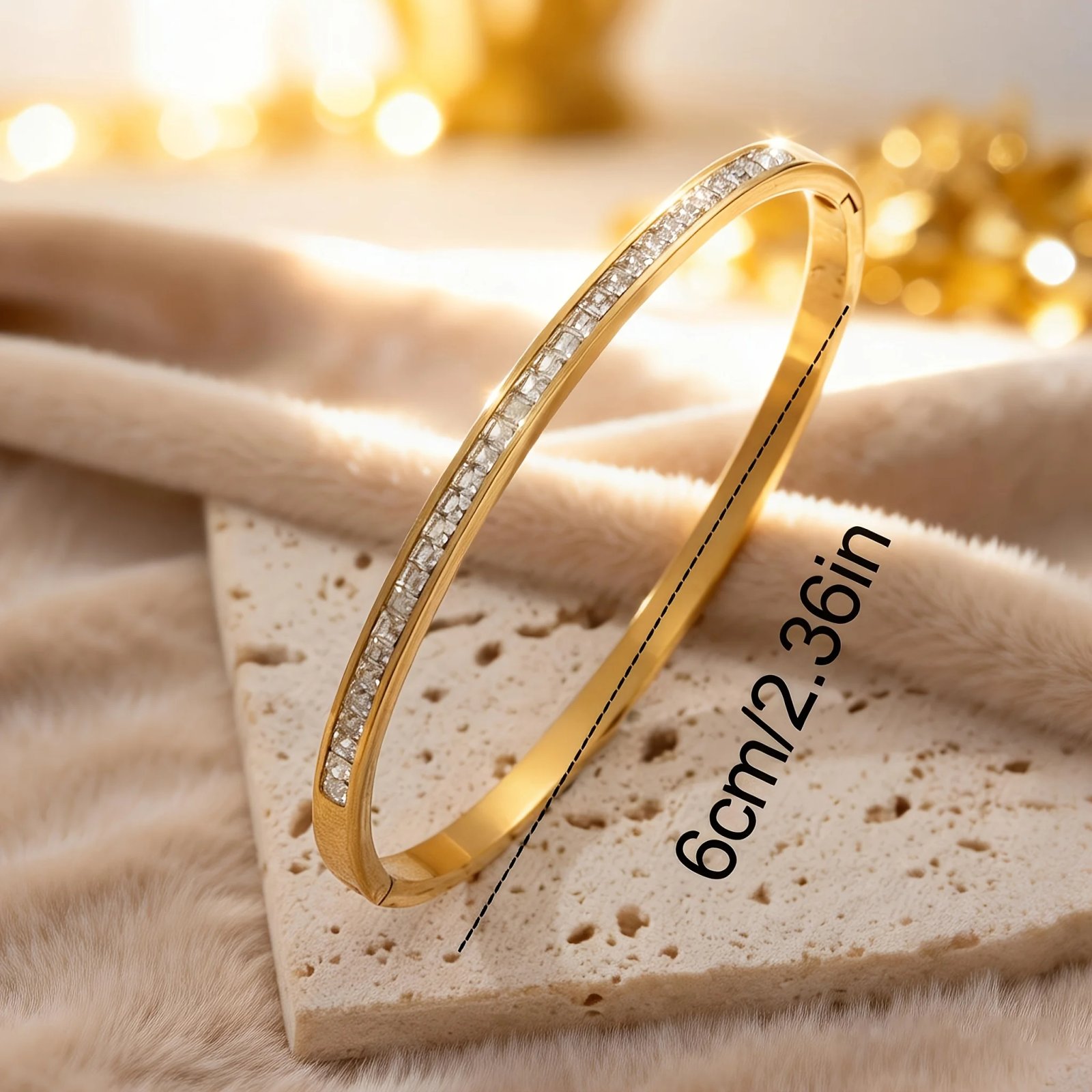 Victoria's Vogue 304 Stainless Steel CZ Bangle Bracelet for Women Gold Color Pave Zircon Stackable Bracelet Luxury Fashion Jewelry Gift
