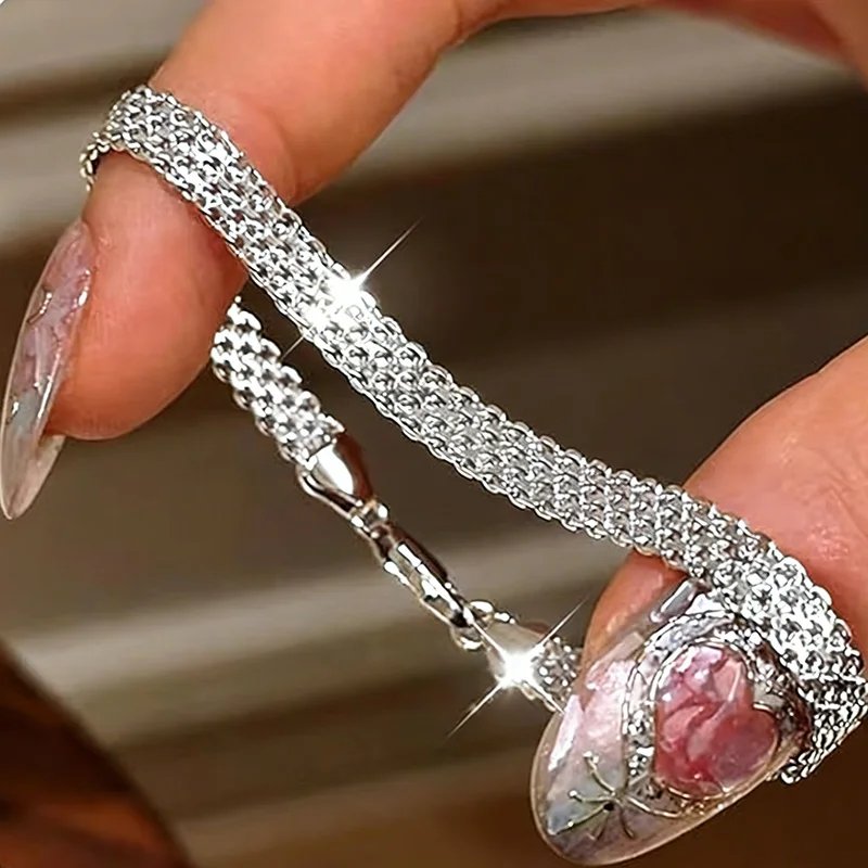 Victoria's Vogue 3Pcs S925 Sterling Silver Bracelet Set Minimalist Geometric Half Chain Woven Wavy Bracelets For Women Elegant Jewelry Gifts Victoria's Vogue 3Pcs S925 Sterling Silver Bracelet Set Minimalist Geometric Half Chain Woven Wavy Bracelets For Women Elegant Jewelry Gifts