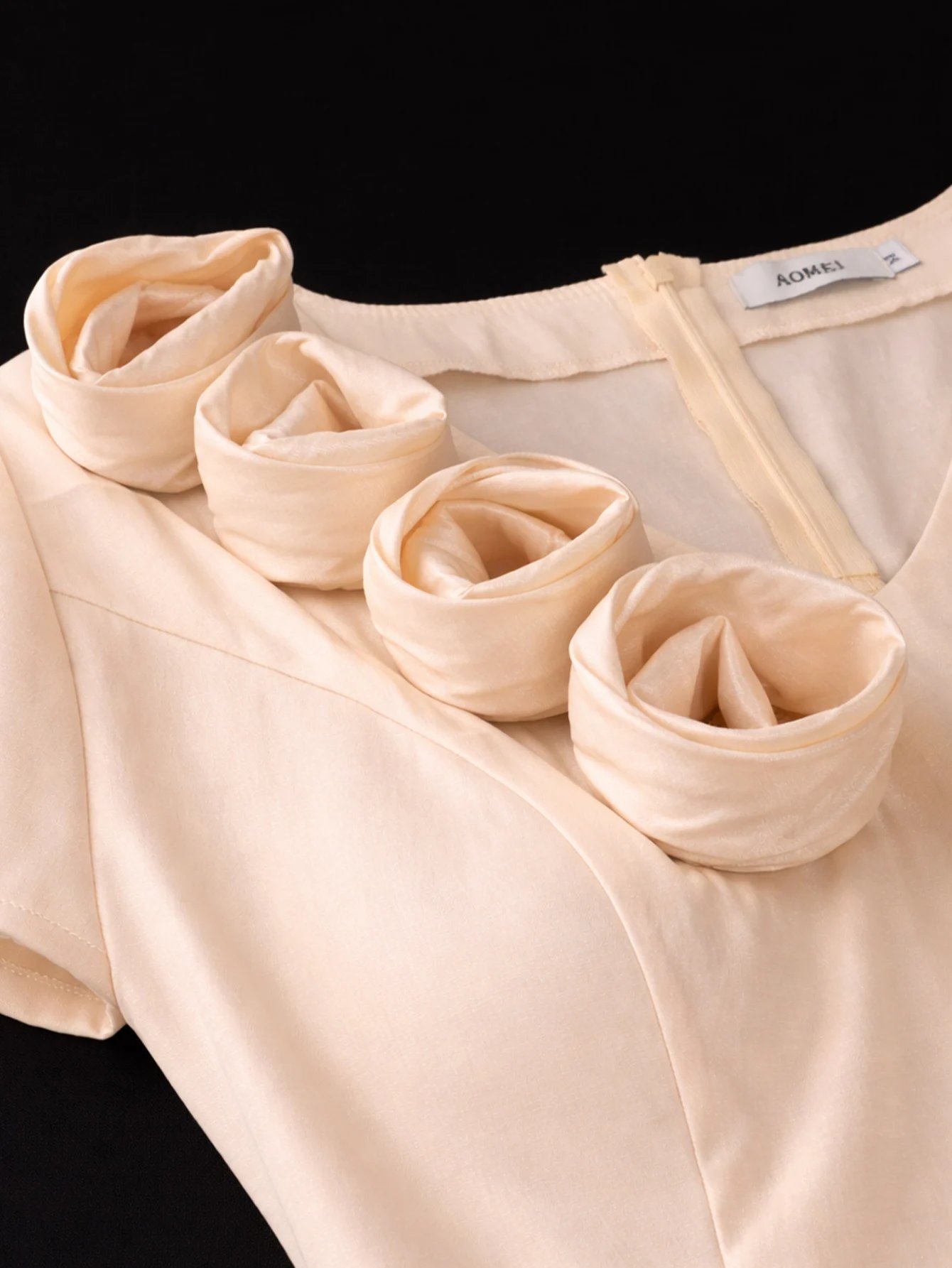 Victoria's Vogue Elegant Satin Mermaid Dress for Women V Neck Shorts Sleeves 3D Flower Shiny Package Hip Weddings Church Formal Events Gowns Victoria's Vogue Elegant Satin Mermaid Dress for Women V Neck Shorts Sleeves 3D Flower Shiny Package Hip Weddings Church Formal Events Gowns
