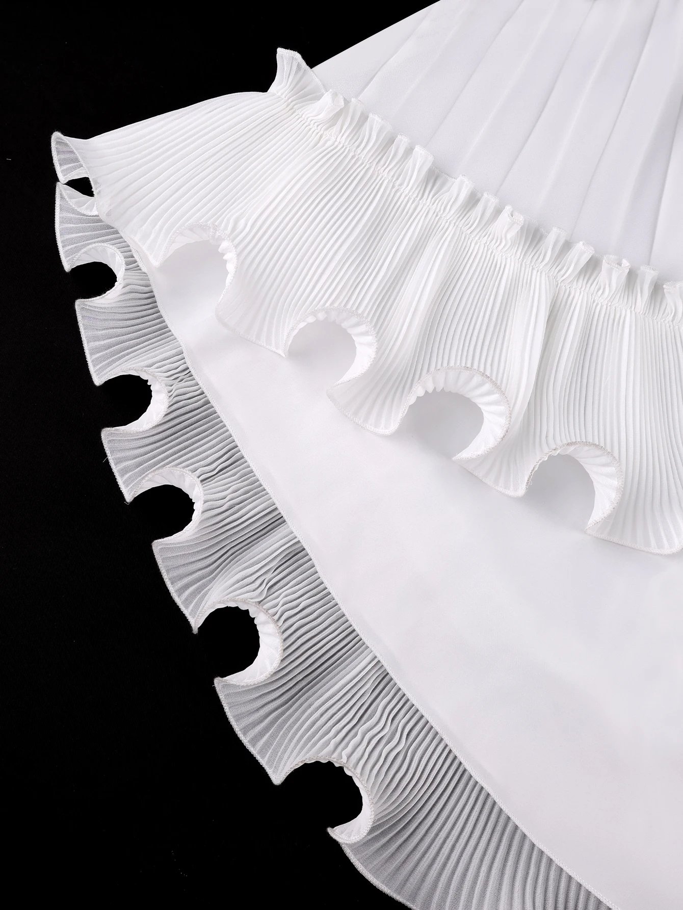 Victoria's Vogue Women A Line Pleated Chiffon Dress V Neck Puff Sleeves Beading Ruffles Waist Belt Fashion African Female Evening Party Gown