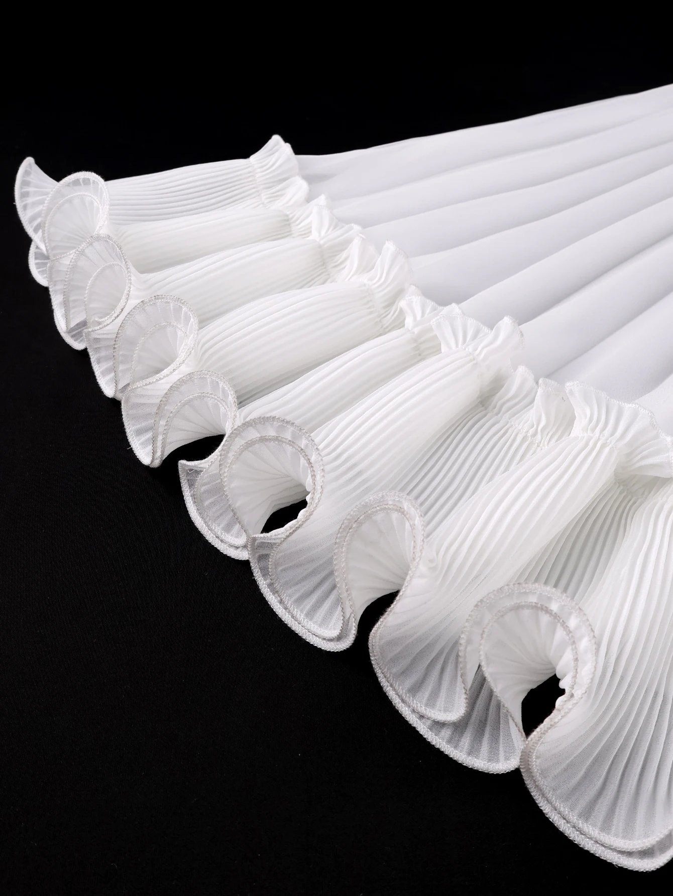 Victoria's Vogue Women A Line Pleated Chiffon Dress V Neck Puff Sleeves Beading Ruffles Waist Belt Fashion African Female Evening Party Gown