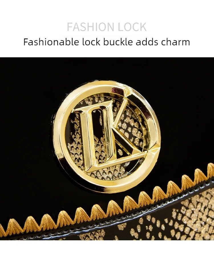 Victoria's Vogue r Direct Sale Fashion Versatile High-End Snake Print Glossy Leather Single Shoulder Crossbody Chain Bag