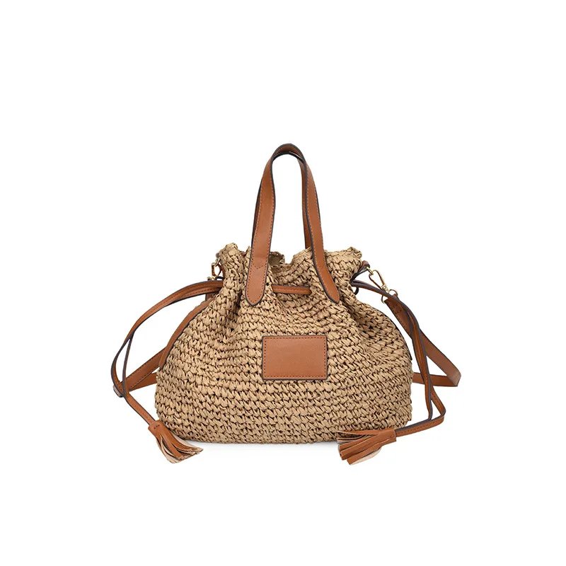 Victoria'S Vogue Fashion Large Capacity Straw Women's Shoulder Bags Designer Straw Handbag Summer Handmade Woven Bucket Tote Bag Beach Travel Bag Victoria'S Vogue Fashion Large Capacity Straw Women's Shoulder Bags Designer Straw Handbag Summer Handmade Woven Bucket Tote Bag Beach Travel Bag