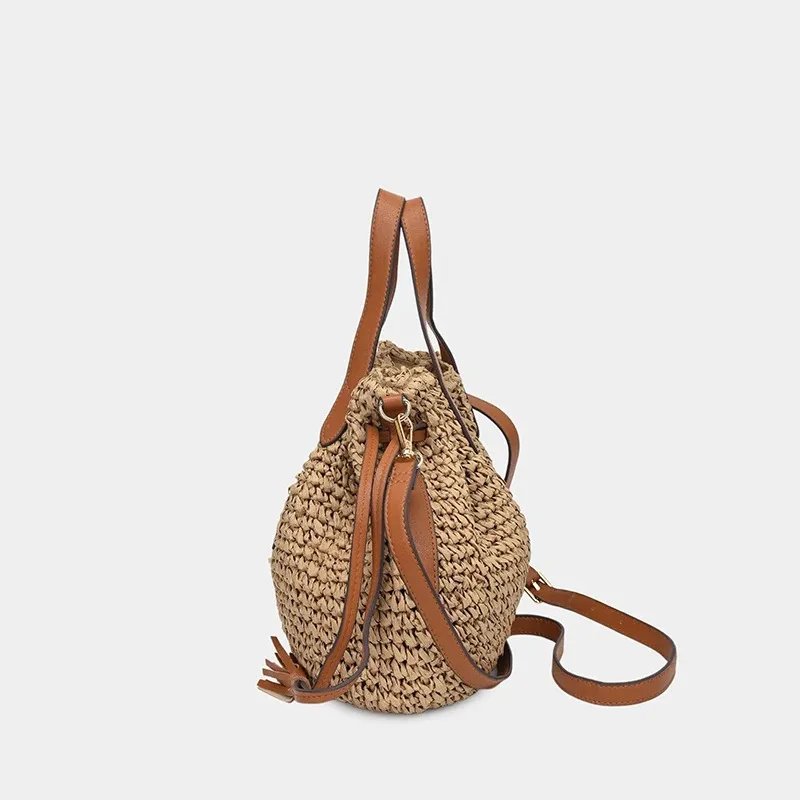 Victoria'S Vogue Fashion Large Capacity Straw Women's Shoulder Bags Designer Straw Handbag Summer Handmade Woven Bucket Tote Bag Beach Travel Bag Victoria'S Vogue Fashion Large Capacity Straw Women's Shoulder Bags Designer Straw Handbag Summer Handmade Woven Bucket Tote Bag Beach Travel Bag