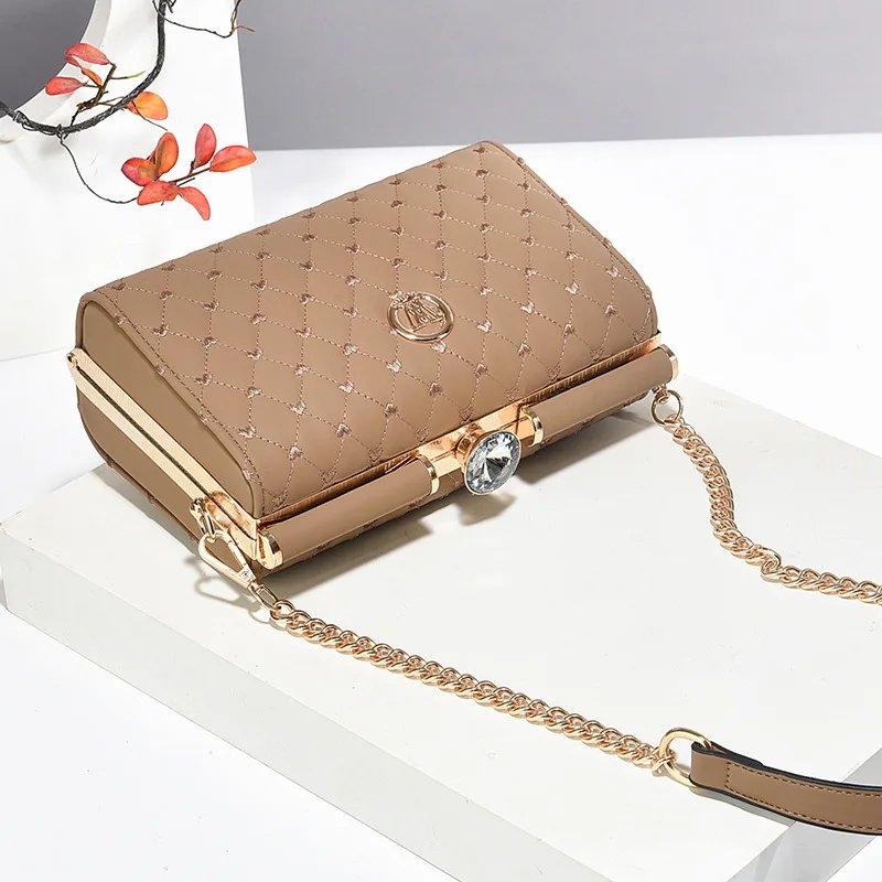 Victoria'S Vogue New Women Handbags Fashion Embossed Craftsmanship Portable Shoulder Bag Top-handle Diamond Ladies Bag Wedding Party Bags Women