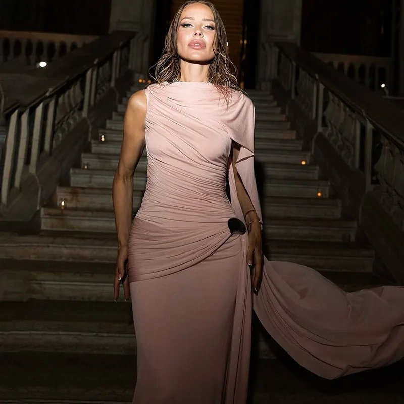 Victoria'S Vogue Women's Elegant Ruched Evening Dress Ribbon Sleeveless Bodycon O-neck Maxi Dresses 2026 New Vacation Party Club Robe Victoria'S Vogue Women's Elegant Ruched Evening Dress Ribbon Sleeveless Bodycon O-neck Maxi Dresses 2026 New Vacation Party Club Robe