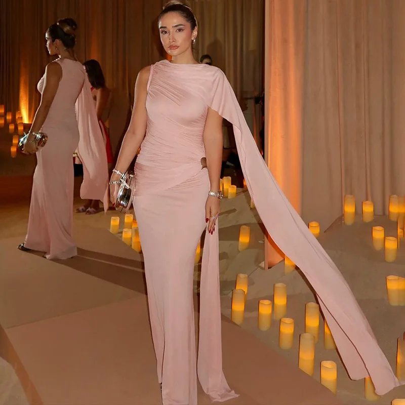 Victoria'S Vogue Women's Elegant Ruched Evening Dress Ribbon Sleeveless Bodycon O-neck Maxi Dresses 2026 New Vacation Party Club Robe Victoria'S Vogue Women's Elegant Ruched Evening Dress Ribbon Sleeveless Bodycon O-neck Maxi Dresses 2026 New Vacation Party Club Robe