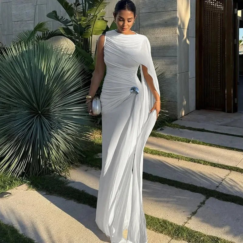 Victoria'S Vogue Women's Elegant Ruched Evening Dress Ribbon Sleeveless Bodycon O-neck Maxi Dresses 2026 New Vacation Party Club Robe Victoria'S Vogue Women's Elegant Ruched Evening Dress Ribbon Sleeveless Bodycon O-neck Maxi Dresses 2026 New Vacation Party Club Robe
