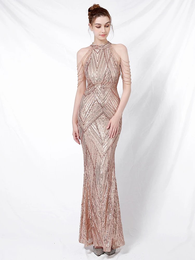 Victoria's Vogue Elegant Off Shoulder Silver Sequin Evening Dress Women New Party Maxi Dress Long Prom Dress 18126