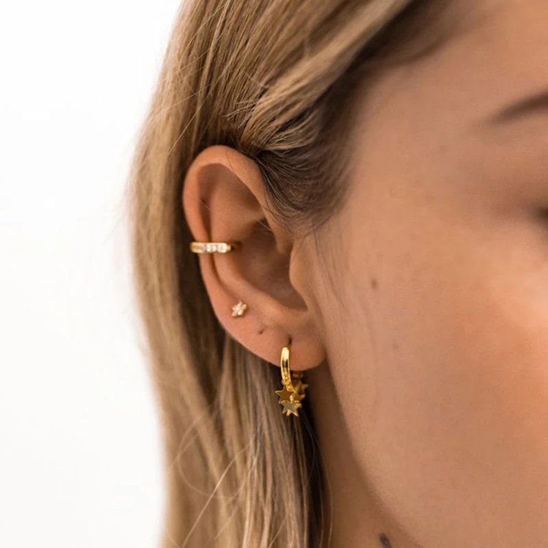 Victoria's Vogue Trendy Bohemia Hoop Earrings Star Flash Geometric Charming Tassel For Women Top Quality Jewelry Hot