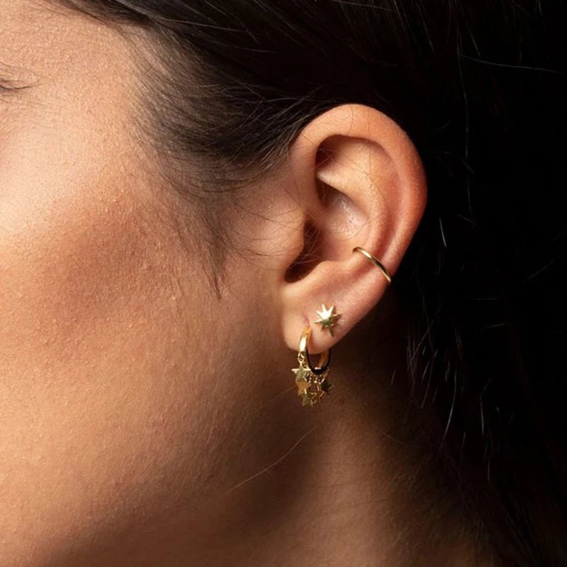 Victoria's Vogue Trendy Bohemia Hoop Earrings Star Flash Geometric Charming Tassel For Women Top Quality Jewelry Hot
