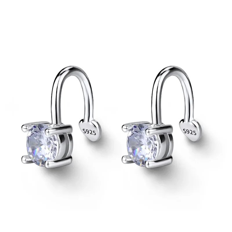 Victoria's Vogue Small Cubic Zirconia Earring Clip Simple Earring Cuff Without Pierce Fine Ear Jewelry For Lady Girls Victoria's Vogue Small Cubic Zirconia Earring Clip Simple Earring Cuff Without Pierce Fine Ear Jewelry For Lady Girls