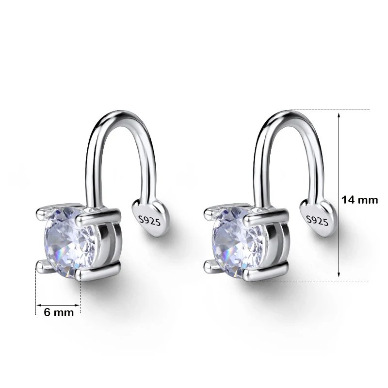 Victoria's Vogue Small Cubic Zirconia Earring Clip Simple Earring Cuff Without Pierce Fine Ear Jewelry For Lady Girls Victoria's Vogue Small Cubic Zirconia Earring Clip Simple Earring Cuff Without Pierce Fine Ear Jewelry For Lady Girls