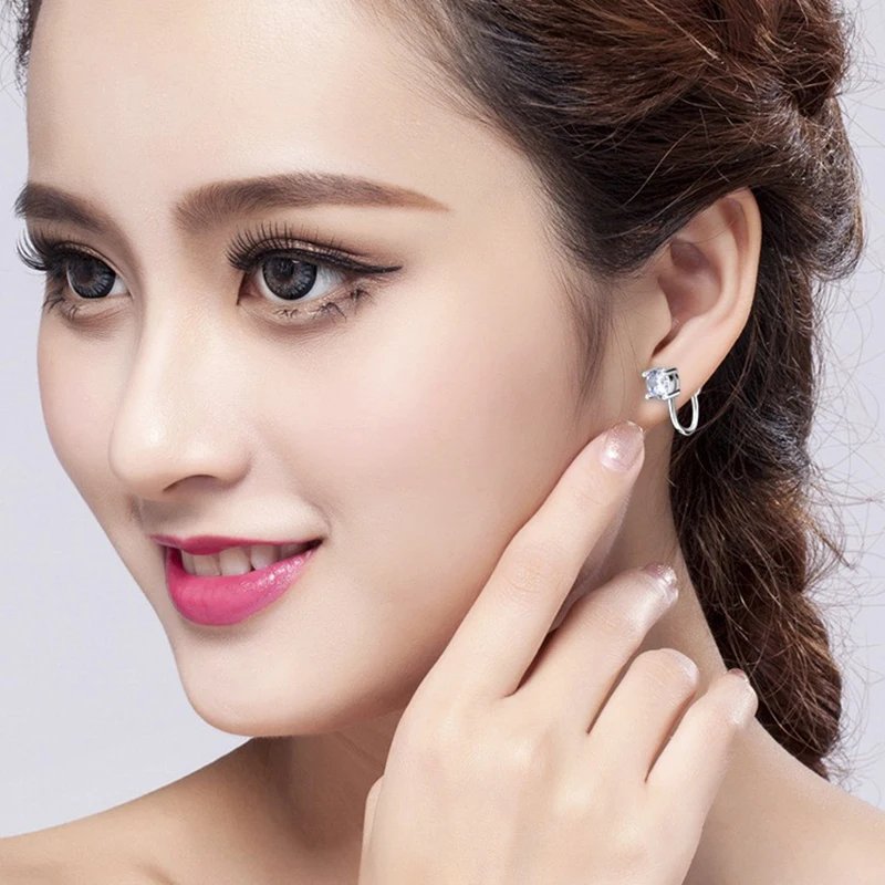 Victoria's Vogue Small Cubic Zirconia Earring Clip Simple Earring Cuff Without Pierce Fine Ear Jewelry For Lady Girls Victoria's Vogue Small Cubic Zirconia Earring Clip Simple Earring Cuff Without Pierce Fine Ear Jewelry For Lady Girls