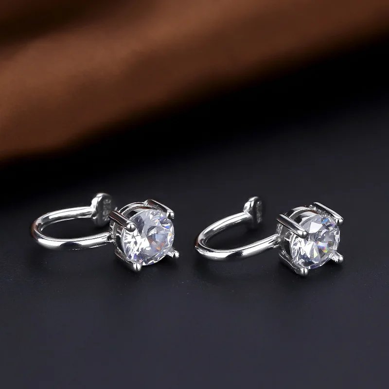 Victoria's Vogue Small Cubic Zirconia Earring Clip Simple Earring Cuff Without Pierce Fine Ear Jewelry For Lady Girls Victoria's Vogue Small Cubic Zirconia Earring Clip Simple Earring Cuff Without Pierce Fine Ear Jewelry For Lady Girls