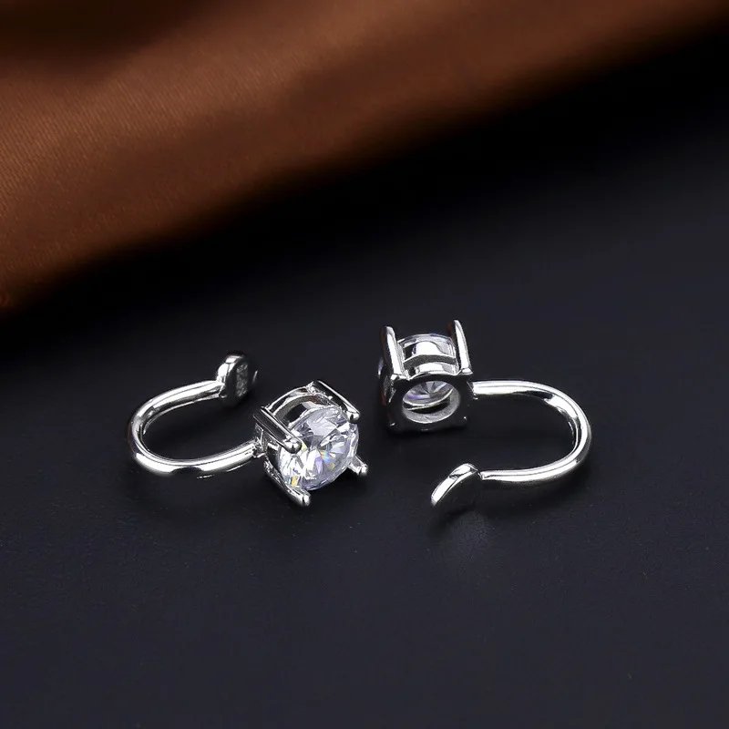Victoria's Vogue Small Cubic Zirconia Earring Clip Simple Earring Cuff Without Pierce Fine Ear Jewelry For Lady Girls Victoria's Vogue Small Cubic Zirconia Earring Clip Simple Earring Cuff Without Pierce Fine Ear Jewelry For Lady Girls