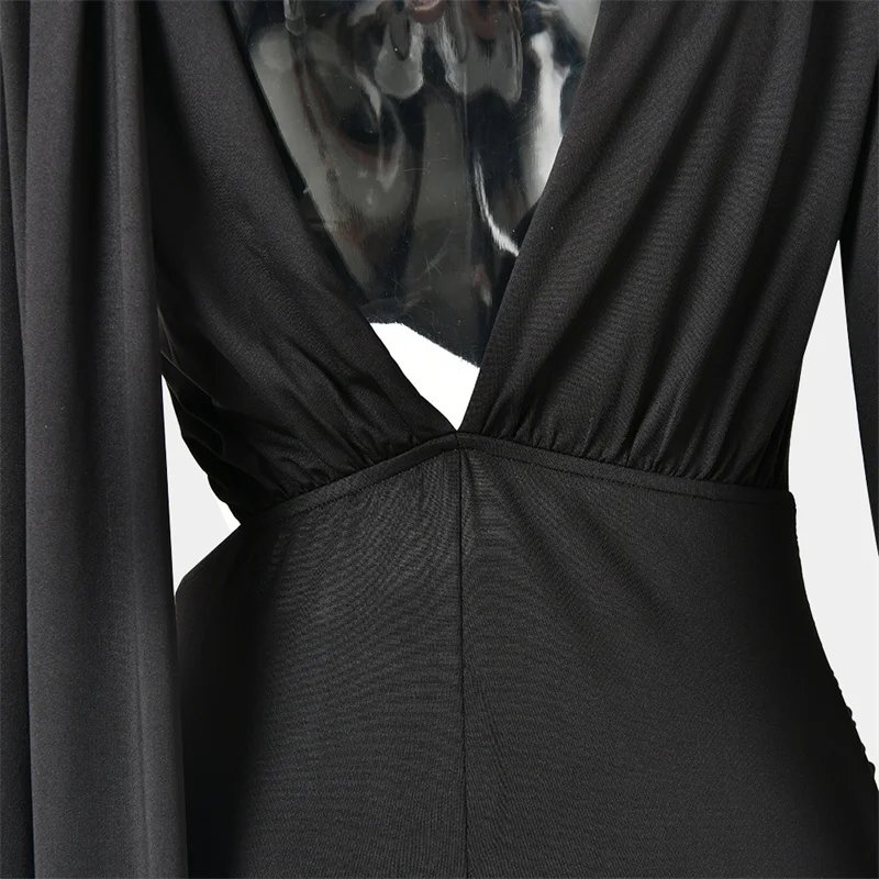 Victoria's Vogue Women Draped High Neck One Long Sleeve Cutout Waist Maxi Dress Slim Backless Mermaid Formal Evening Party Dress Victoria's Vogue Women Draped High Neck One Long Sleeve Cutout Waist Maxi Dress Slim Backless Mermaid Formal Evening Party Dress