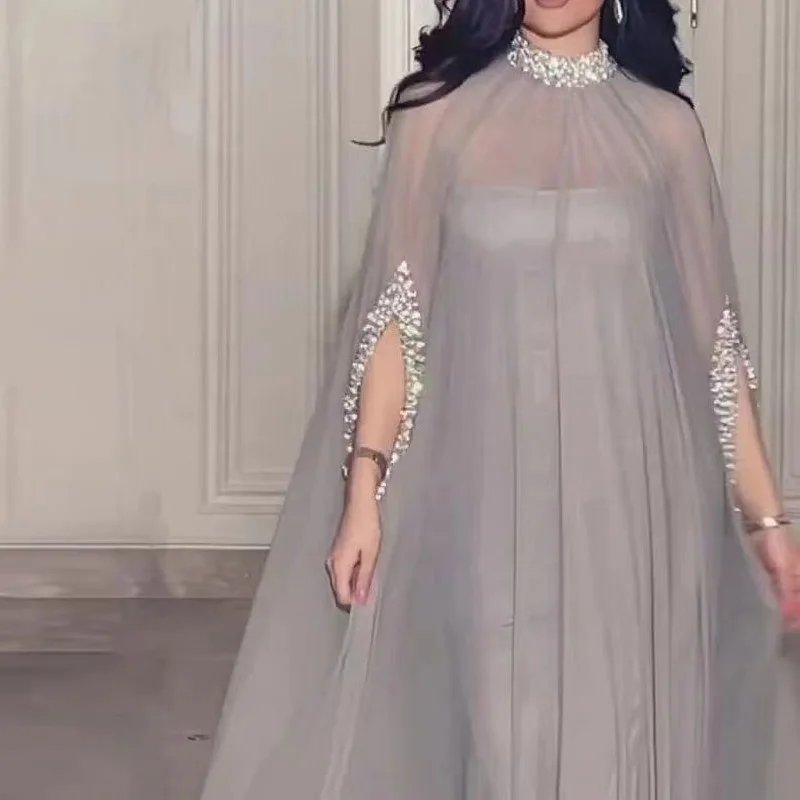 Victoria's Vogue 2023 Pure Sexy Style Sequin Decoration Big Swing Maxi Dress Elegant Women Evening Party Dress Female Casual Slim Long Robe