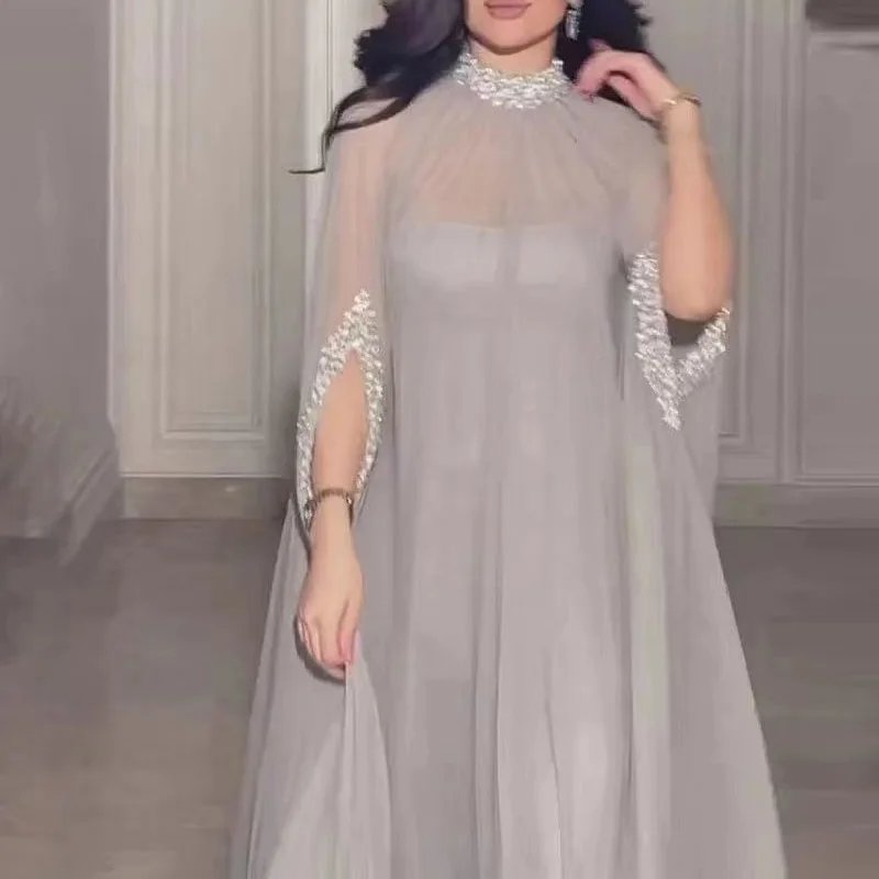 Victoria's Vogue 2023 Pure Sexy Style Sequin Decoration Big Swing Maxi Dress Elegant Women Evening Party Dress Female Casual Slim Long Robe
