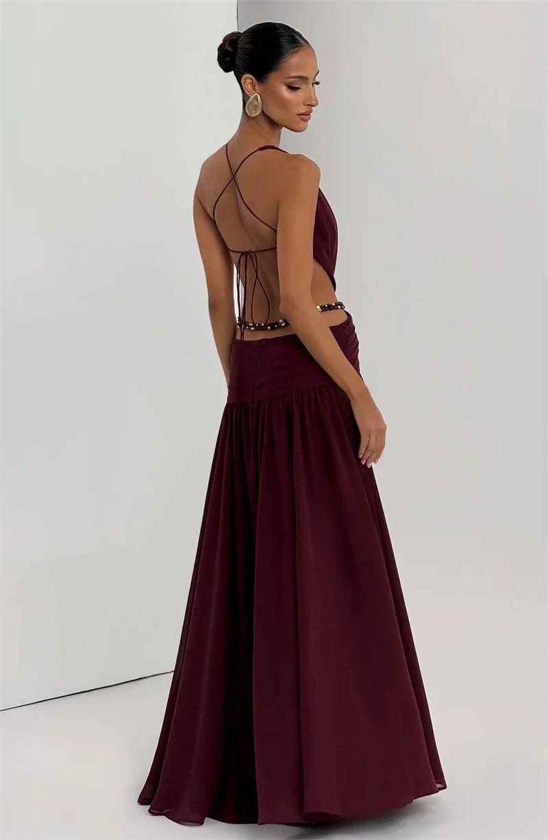 Victoria's Vogue Hollow Out Deep V Neck Sexy Maxi Dress Women Gown Metal Buckle Sleeveless Backless Thigh High Split Club Party Dresses Victoria's Vogue Hollow Out Deep V Neck Sexy Maxi Dress Women Gown Metal Buckle Sleeveless Backless Thigh High Split Club Party Dresses