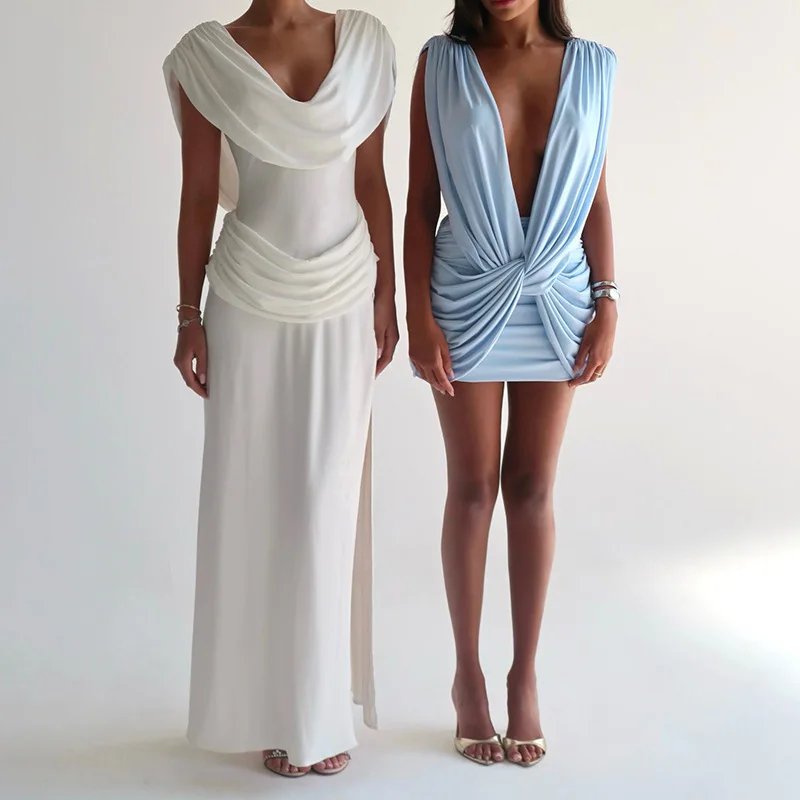 Victoria's Vogue Deep V Neck Sleeveless Sexy Mini Dress Women Elegant Hollow Out Backless High Waist Ruched Skinny Club Party Dresses Victoria's Vogue Deep V Neck Sleeveless Sexy Mini Dress Women Elegant Hollow Out Backless High Waist Ruched Skinny Club Party Dresses