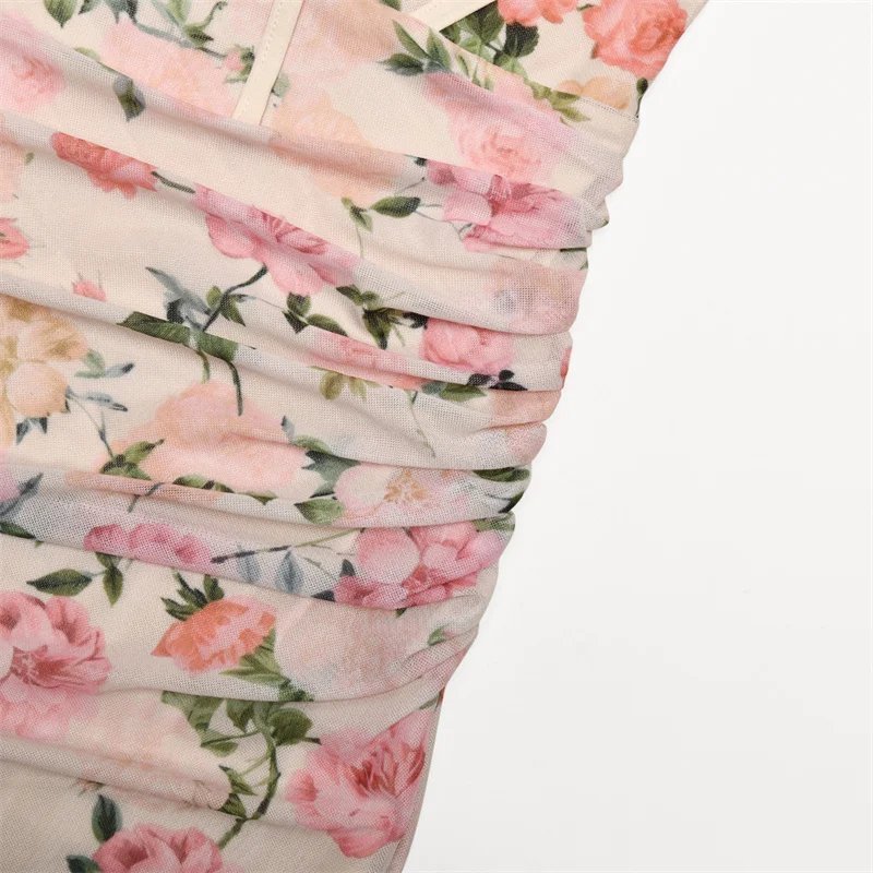 Victoria's Vogue Spaghetti Strap Backless Print Sexy Maxi Dress Women Elegant Patchwork Sleeveless Bodycon Floral Print Club Party Dress