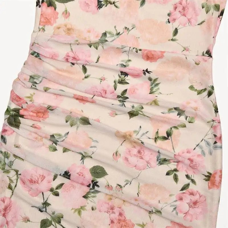 Victoria's Vogue Spaghetti Strap Backless Print Sexy Maxi Dress Women Elegant Patchwork Sleeveless Bodycon Floral Print Club Party Dress