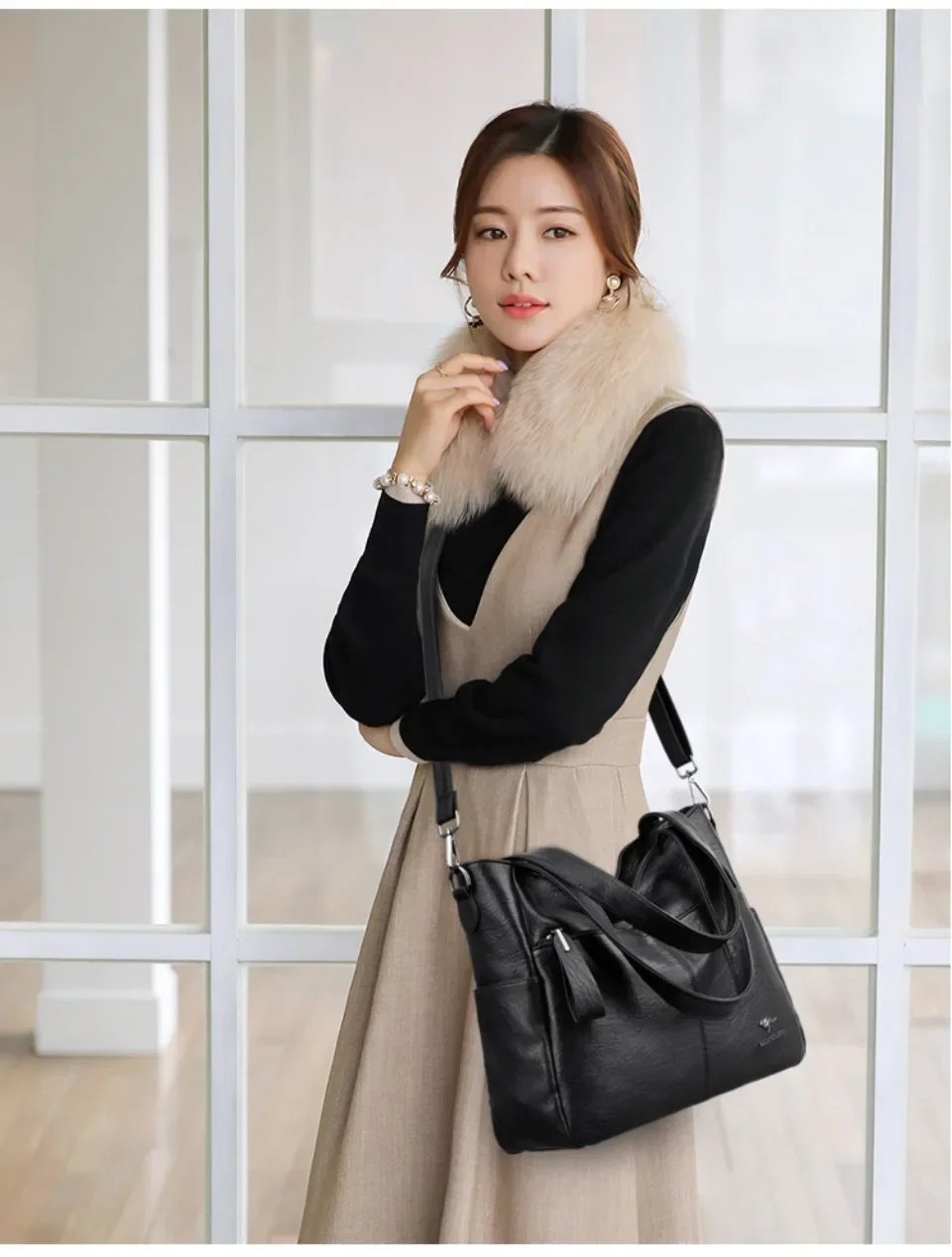 Victoria's Vogue Genuine Brand Soft Leather Ladies Handbags Luxury Designer Shoulder Bags  New Classic High Quality Crossbody Bags for Women