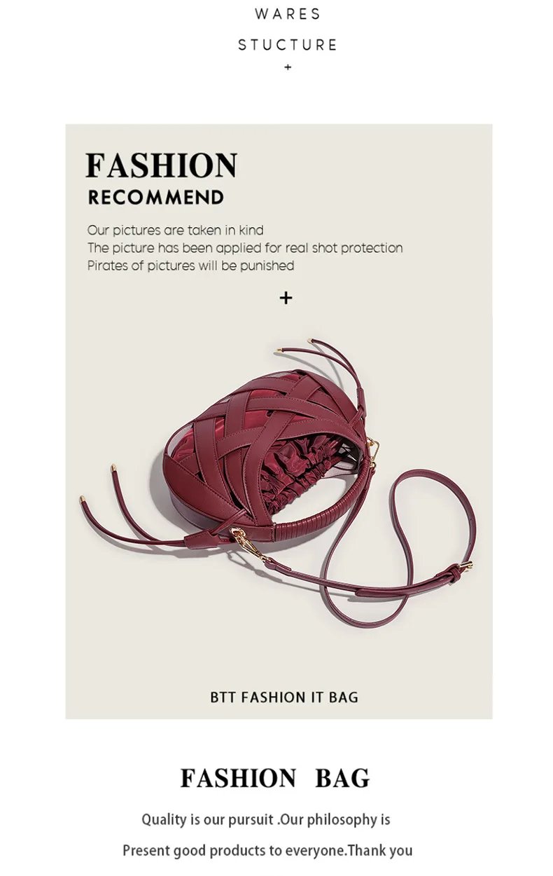 Victoria's Vogue Fashion Woven Hollow Women Handbags Luxury Designer Ladies Shoulder Messenger Bag Small Totes Tassel Lady Composite Bag Burgundy