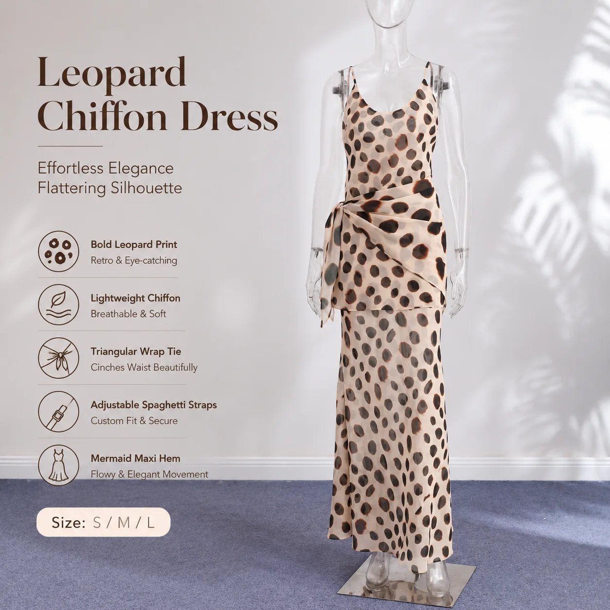 Victoria's Vogue Elegant Animal Print Maxi Dress Detachable Scarf Spaghetti Strap Tie Waist Slim Fit Skirt Women Summer Party Vacation Outfit New Victoria's Vogue Elegant Animal Print Maxi Dress Detachable Scarf Spaghetti Strap Tie Waist Slim Fit Skirt Women Summer Party Vacation Outfit New