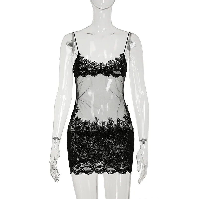 Victoria's Vogue Lace Transparent Mini Dress Sexy Women Wrapping Spaghetti Embroidery Flower Sheath Nightwear Club Mesh Wave Fantacy Victoria's Vogue Lace Transparent Mini Dress Sexy Women Wrapping Spaghetti Embroidery Flower Sheath Nightwear Club Mesh Wave Fantacy