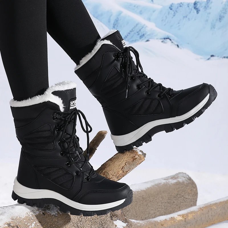 Victoria's Vogue Winter Women Snow Boot High-top Waterproof Ankle Boots Ladies Thick Plus Warm Snow Hiking Boots Outdoor Cotton Shoes Sneakers Victoria's Vogue Winter Women Snow Boot High-top Waterproof Ankle Boots Ladies Thick Plus Warm Snow Hiking Boots Outdoor Cotton Shoes Sneakers